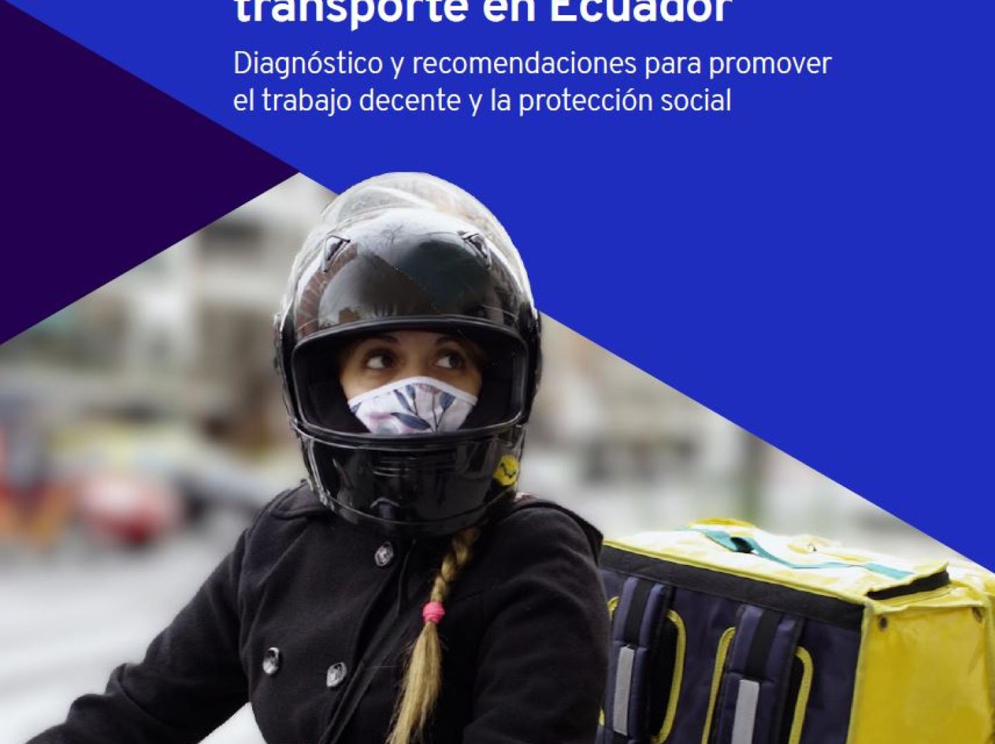 Portada del documento "El trabajo en las plataformas digitales de reparto y transporte en Ecuador"