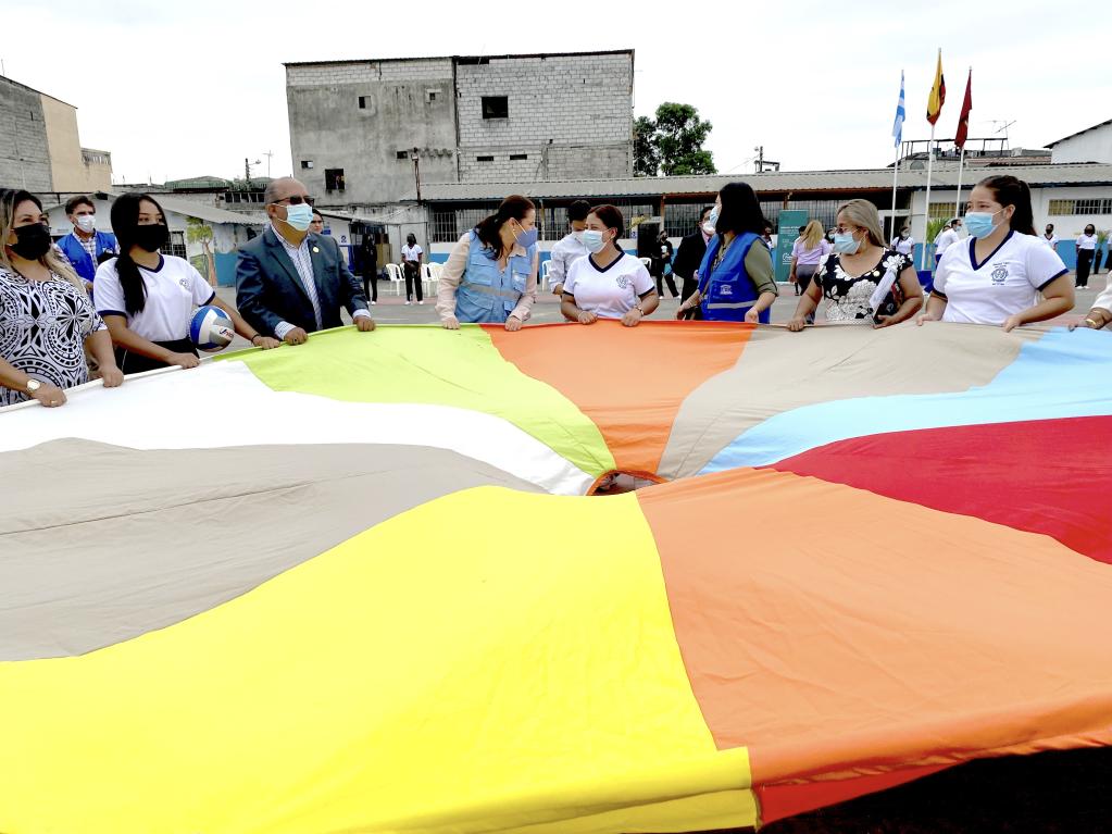 Actividad lúdica con estudiantes de la UE Los Vergeles, en Guayaquil