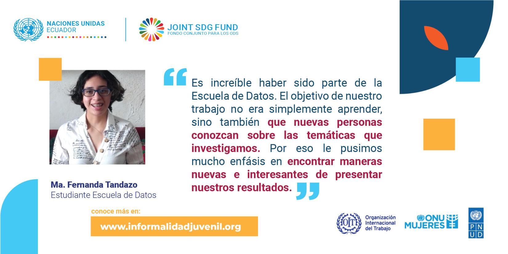 Testimonio de María Fernanda Tandazo - Lanzamiento portal programa SDG Fund