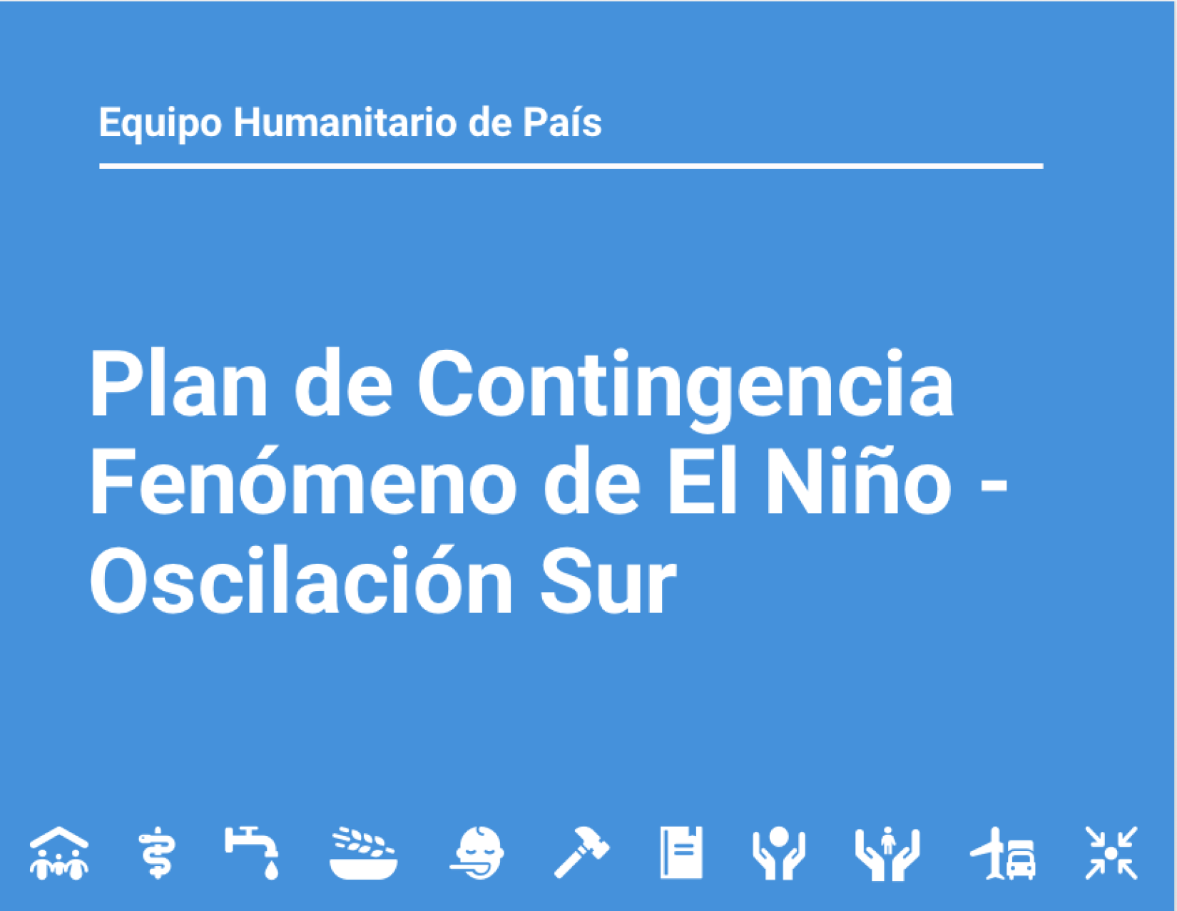Portada de la presentación del Plan de Contingencia Fenómeno de El Niño- Oscilación Sur