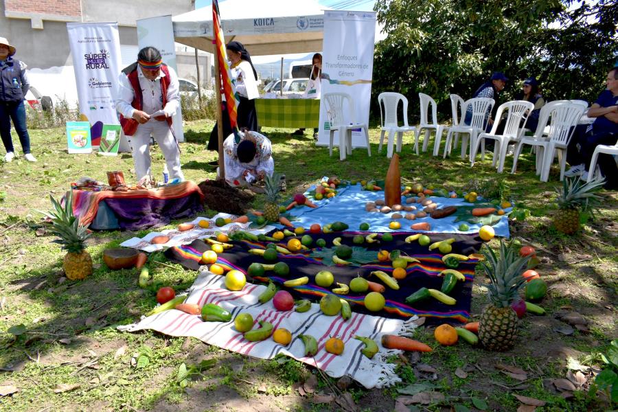 Preparación de una ceremonia ancestral de bienvenida y purificación