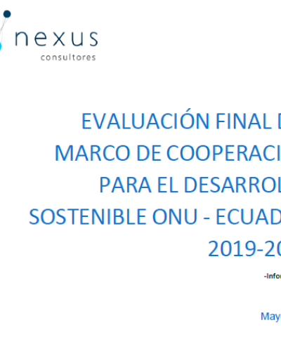 Detalle de la portada de la Evaluación final del UNSDCF 2019