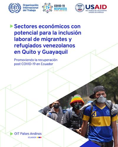 Portada del documento "Sectores económicos con potencial para la inclusión laboral de migrantes y refugiados venezolanos en Quito y Guayaquil"