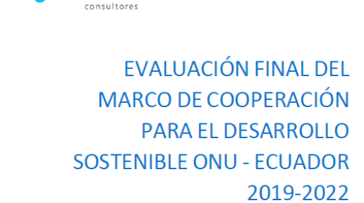 Detalle de la portada de la Evaluación final del UNSDCF 2019