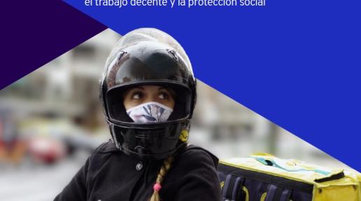 Portada del documento "El trabajo en las plataformas digitales de reparto y transporte en Ecuador"